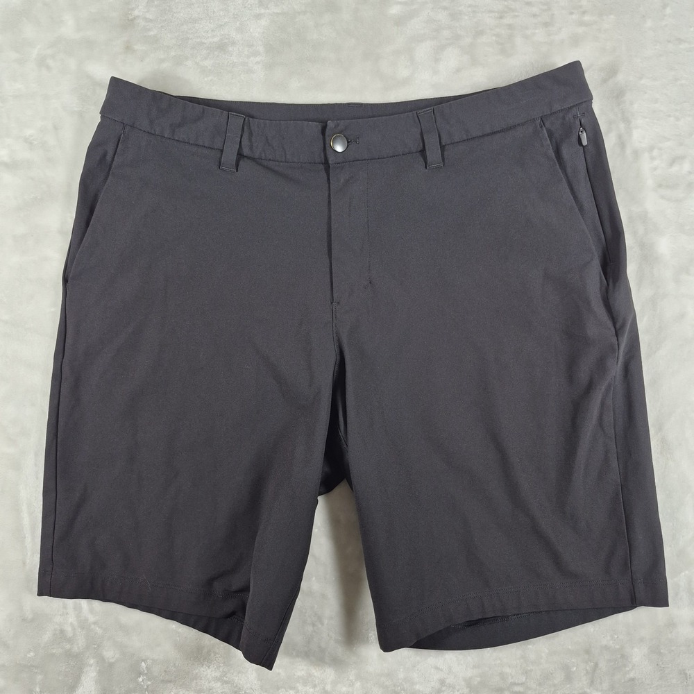 Lululemon Commission Shorts Men's 36 Black 10" Inseam Relaxed Warpstreme LM7A83S